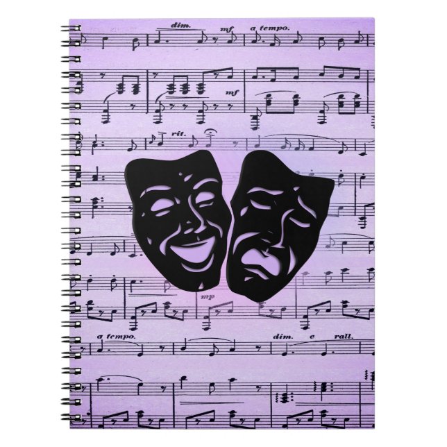 Carnet Masques de musique et de théâtre violets Ventilate (Devant)