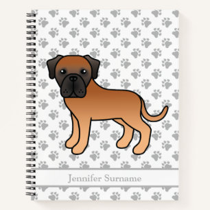 Carnet Mastiff Anglais Abricot Chien de Dessin Animé Mign