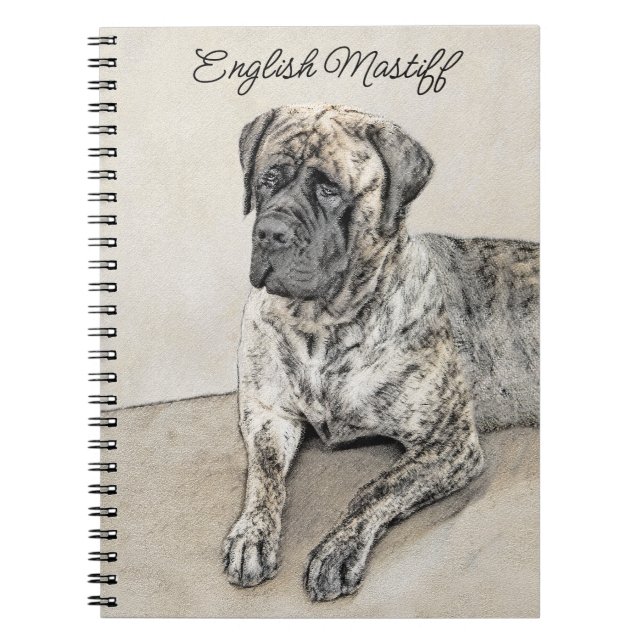 Carnet Mastiff anglais (Brindle) Peinture - Chien Art (Devant)
