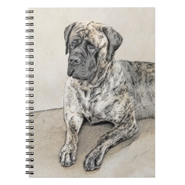 Carnet Mastiff anglais (Brindle) Peinture - Chien Art (Devant)