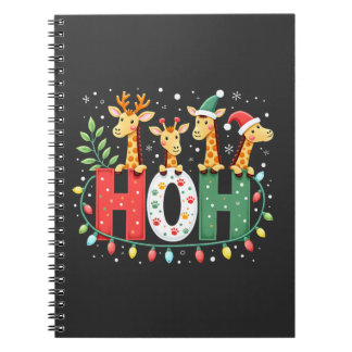 Carnet Matching Christmas Santa Hat Ho Ho Ho Giraffe Anim