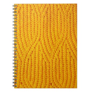 Carnet Matériau textile de surface tricoté jaune arrière 