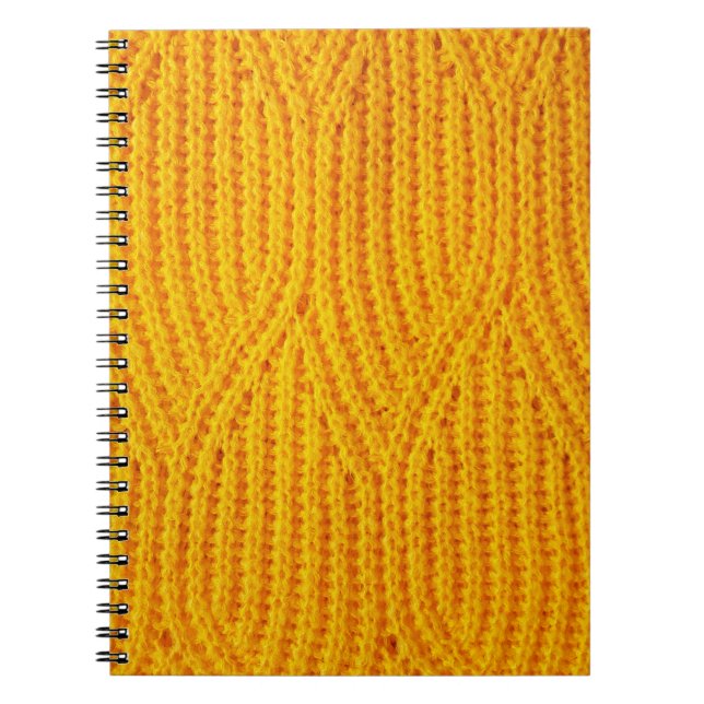 Carnet Matériau textile de surface tricoté jaune arrière  (Devant)