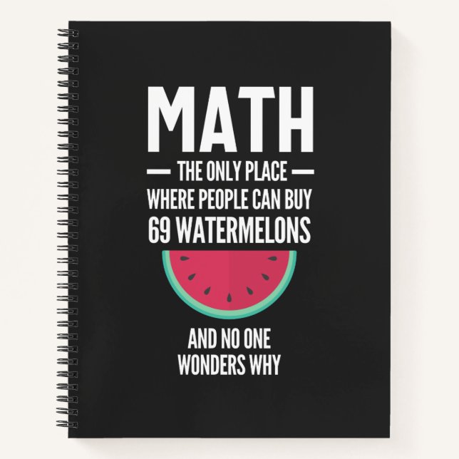 Carnet Maths. Drôle Math Sarcasm Citation Cadeau (Devant)