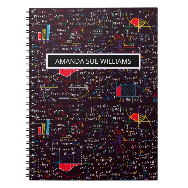 Carnet Maths / Physics Equation - Your Name /Monogram (Devant)