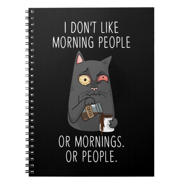 Carnet Matin gens Moody Kitty Fatigué Chat Drôle (Devant)