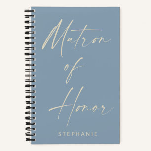 Carnet Matron d'honneur Minimaliste Dusty Bleu Personnali