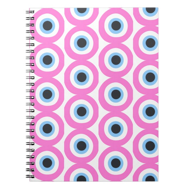 Carnet mauvais œil rose (Devant)