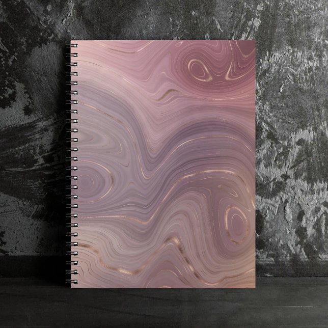 Carnet Mauve Strata | Dusty Rose et Rose Gold Agate (Créateur téléchargé)