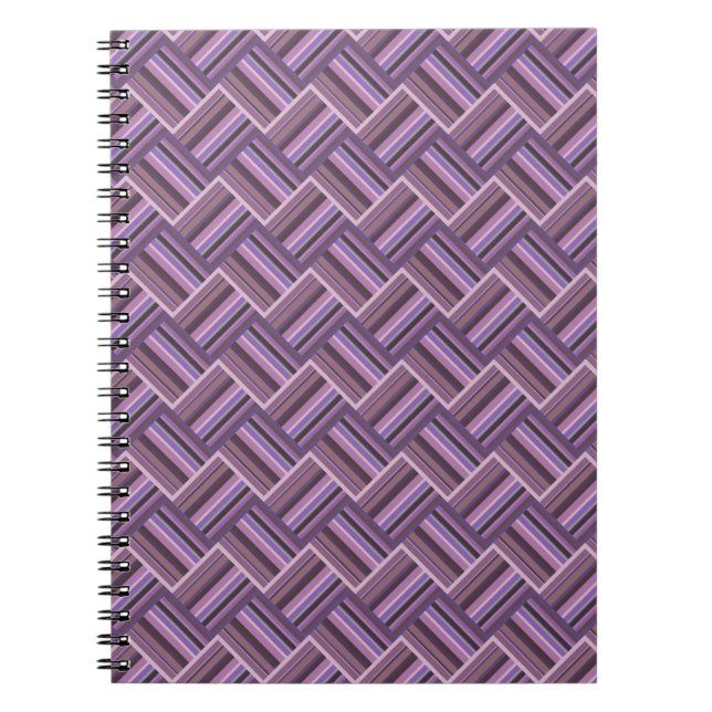 Carnet Mauve stripes diagonal weave pattern (Devant)