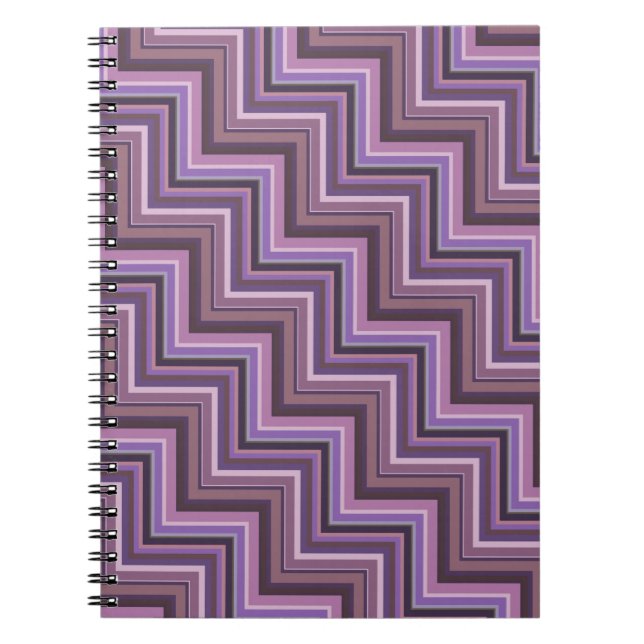 Carnet Mauve stripes stairs pattern (Devant)