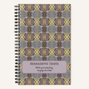 Carnet Mauve Tan Brown Motif géométrique sans couture