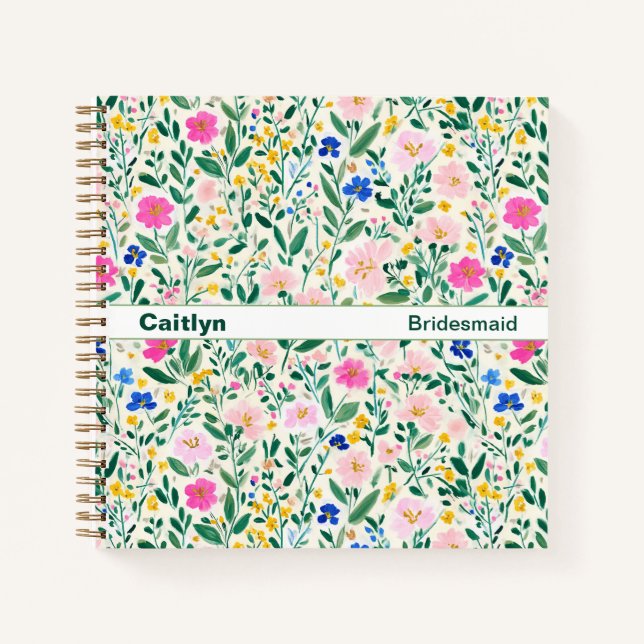Carnet Maximalist Wildflower Floral Square (Devant)