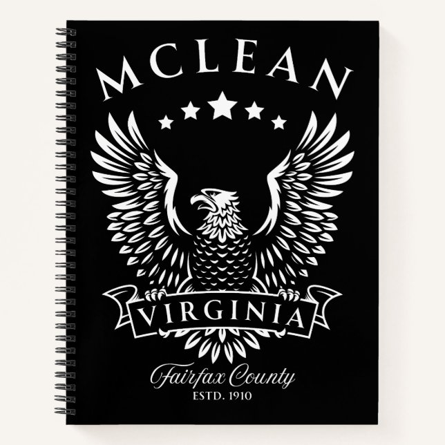 Carnet McLean Comté de Fairfax Virginie Aigle Vintage (Devant)