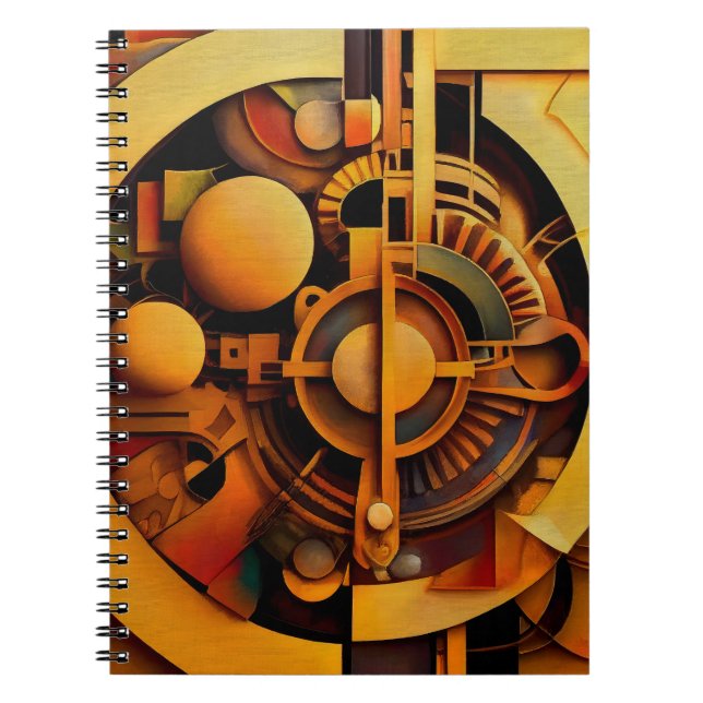 Carnet Mécanisme doré abstrait Steampunk (Devant)