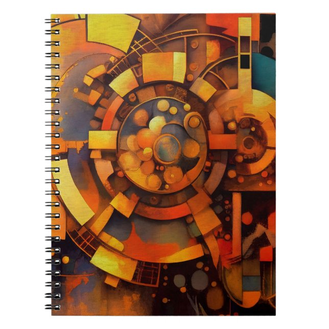 Carnet Mécanisme Solaire Steampunk Abstrait (Devant)