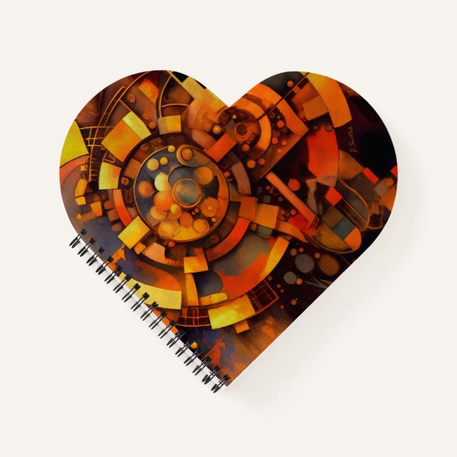 Carnet Mécanisme Solaire Steampunk Abstrait (Devant)