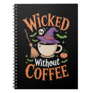 Carnet Méchant sans café Chapeau de sorcière drôle Hallow