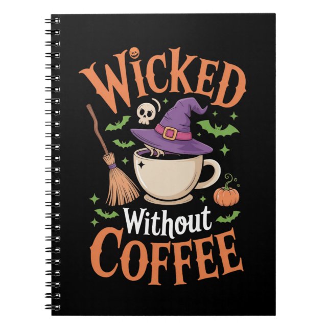 Carnet Méchant sans café Chapeau de sorcière drôle Hallow (Devant)
