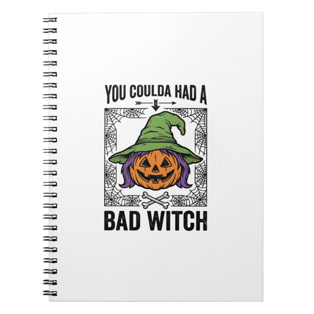 Carnet Méchante Sorcière Drôle de Citrouille d'Halloween  (Devant)