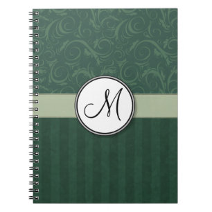 Carnet Mèches et rayures florales turquoises vertes avec