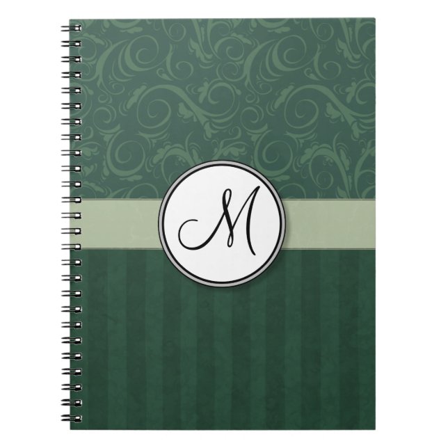 Carnet Mèches et rayures florales turquoises vertes avec (Devant)