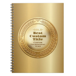 Carnet Médaille personnalisée 3D réaliste en feuille d'or
