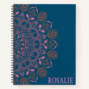 Carnet Médaillon Boho Mandala moderne en Turquoise Person
