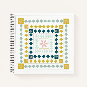 Carnet Médaillon géométrique moderne coloré Design d'art