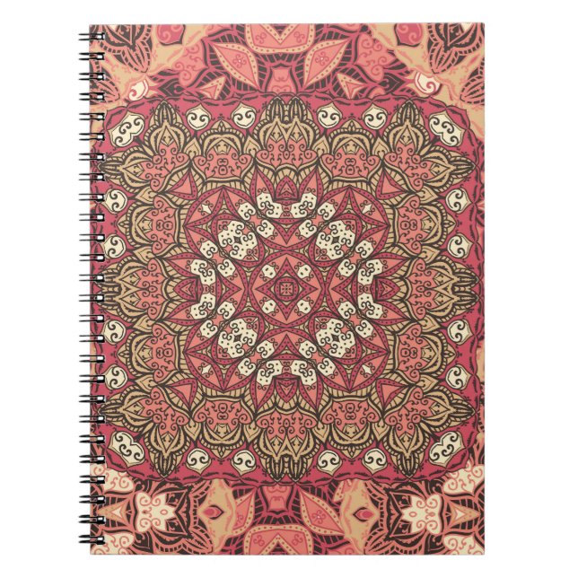 Carnet Médaillon indien, ornement ethnique boho (Devant)