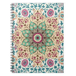 Carnet Médaillon Vintage de motif multicolore en turc,