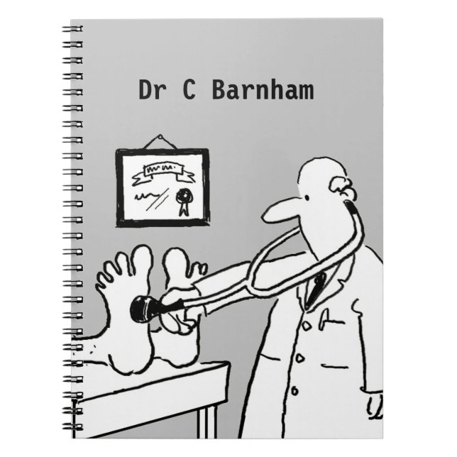Carnet Médecin avec stéthoscope vérifiant les pieds (Devant)