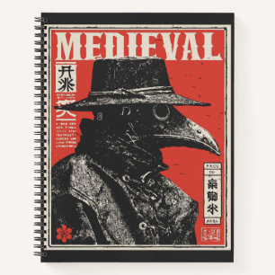 Carnet Médecin de la peste en rouge   Horreur médiévale g