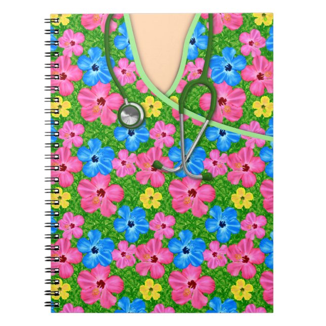 Carnet Médicale floral tropical frotte (Devant)