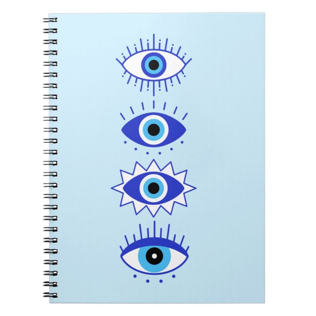 Carnet Méditation de l'énergie du mal bleu Hamsa Mystical (Devant)