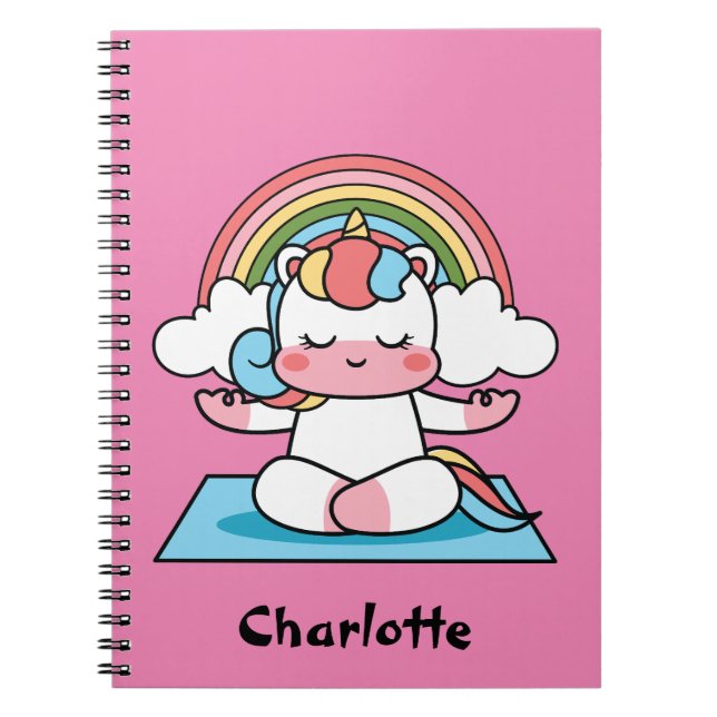 Carnet Méditation de licorne personnalisée  (Devant)