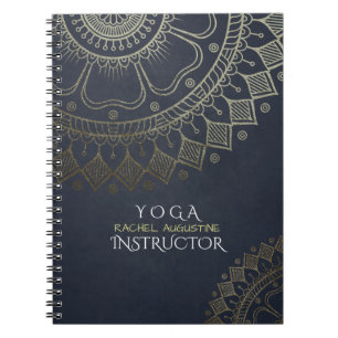 Carnet Méditation Yoga Instructeur Gold Mandala Marine Bl