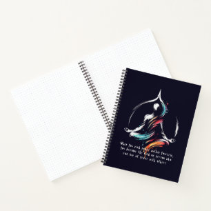 Carnet Méditation Yoga Instructeur Lotus Pose Brush Strok