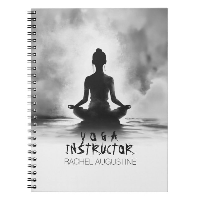 Carnet Méditation Yoga Instructeur Lotus Pose Peinture à  (Devant)