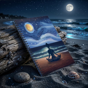 Carnet Méditation Yoga paisible Lune Sky Ocean Beach
