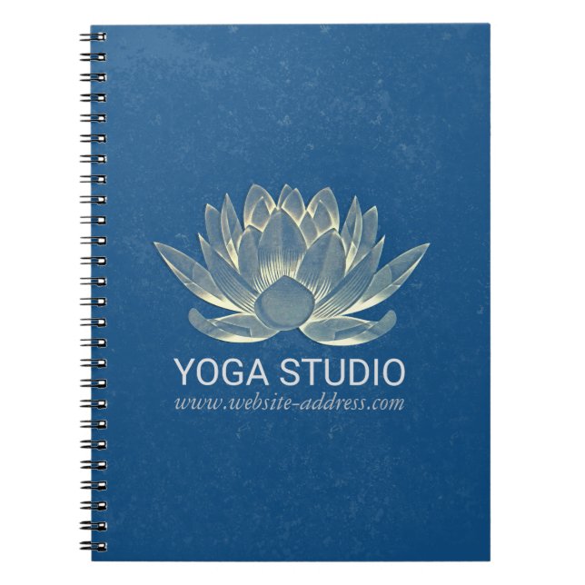 Carnet Méditation YOGA Reiki Instructeur Blue & Gold Lotu (Devant)