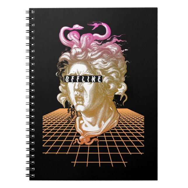 Carnet Medusa Vaporwave Esthétique Ancienne Statue grecqu (Devant)