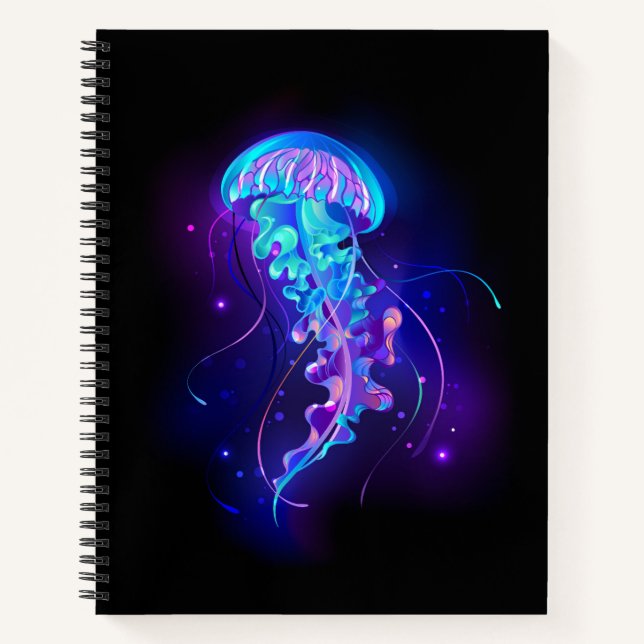 Carnet Méduse vibrante aux couleurs lumineuses (Devant)