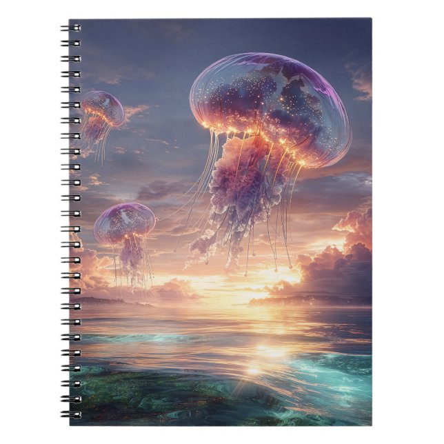 Carnet Méduses lumineuses dans les cieux du coucher de so (Devant)