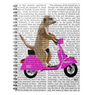 Carnet Meerkat sur le vélomoteur de rose