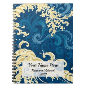 Carnet Megamendung moderne en batik bleu