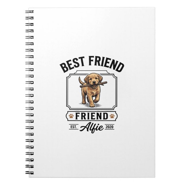 Carnet Meilleur ami Alfie Conception amateur de chien de  (Devant)