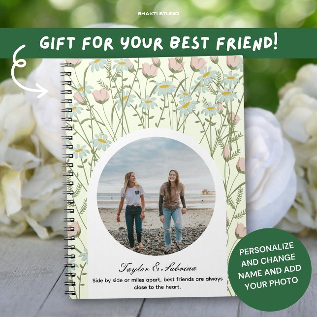 Carnet Meilleur ami BFF cadeau photo florale (Créateur téléchargé)