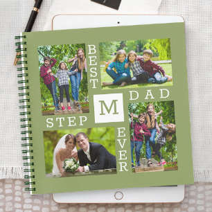 Carnet Meilleur collage photo Stepdad Ever 4 Monogramme