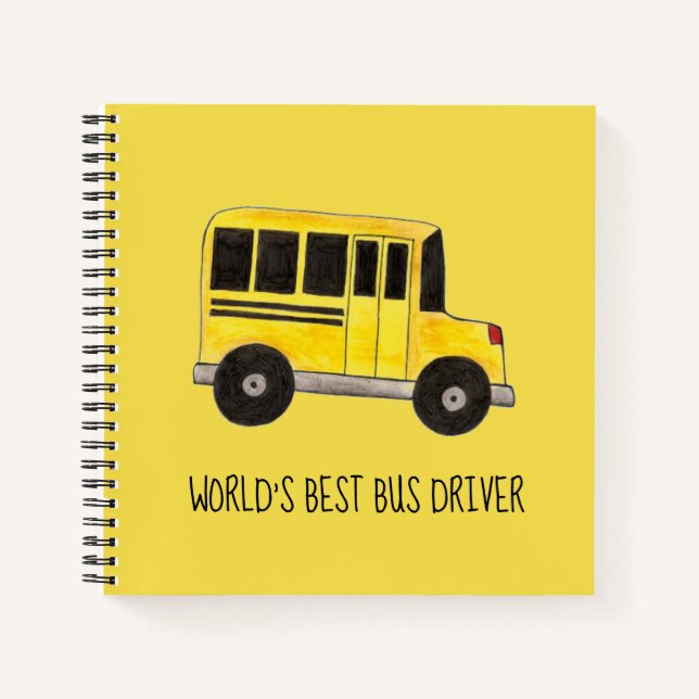 Carnet Meilleur Conducteur du monde Cadeau d'autobus scol (Devant)